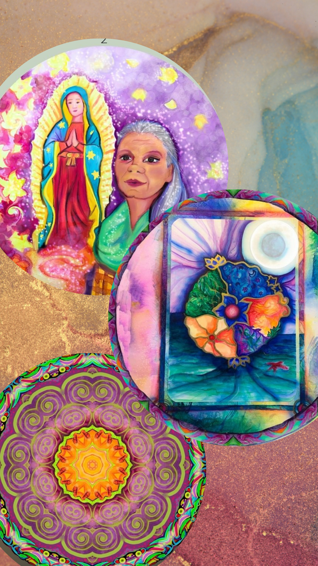 ### **Características simbólicas del Tarot Los Mandalas de la Diosa**
*Los Mandalas de la Diosa* es un tarot único, diseñado para conectar con la energía femenina sagrada y los arquetipos universal