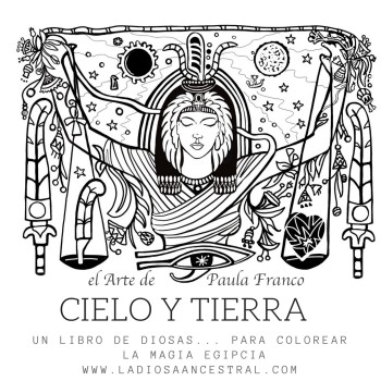 ilustración para colorear, cielo y tierra,