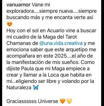Comentario de Vanesa , del Tarot Chamanas