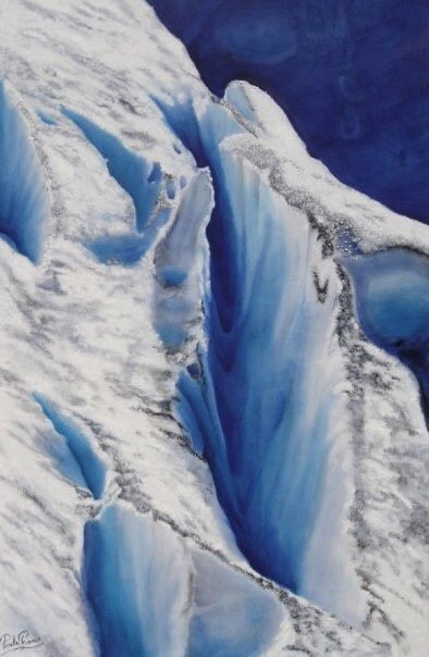 Enduring sería glaciares, óleo sobre tela